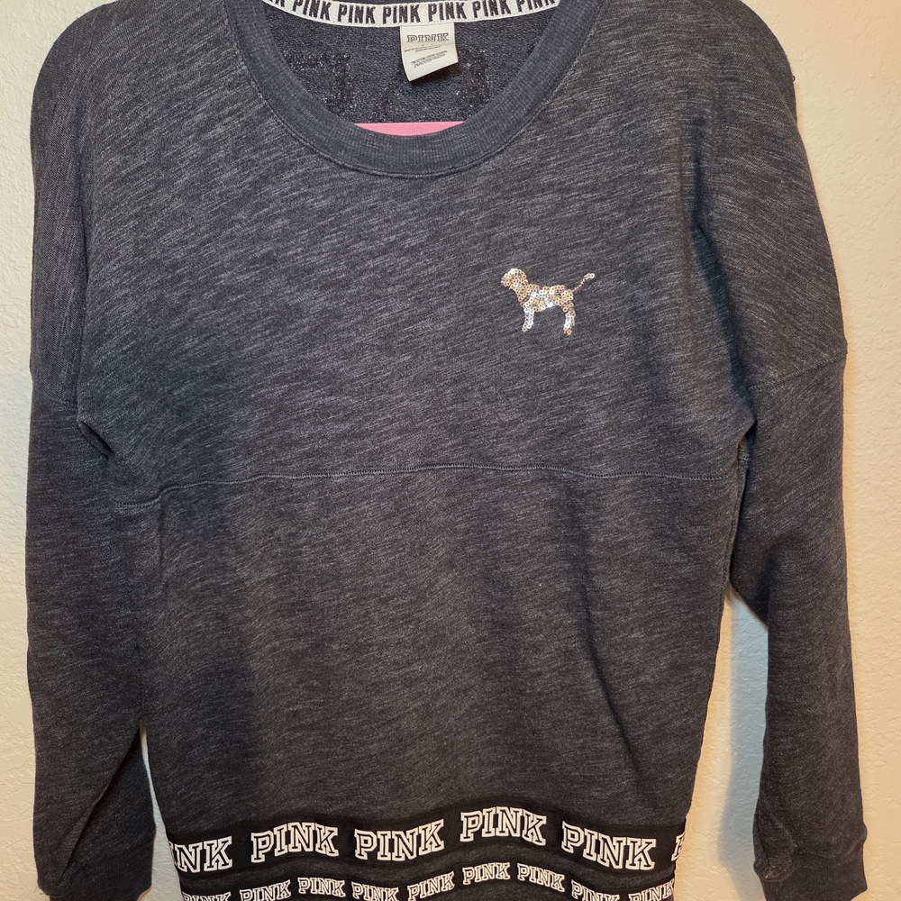 PINK Victoria's Secret Kids Gray Sweatshirt - Picture 2 of 6
